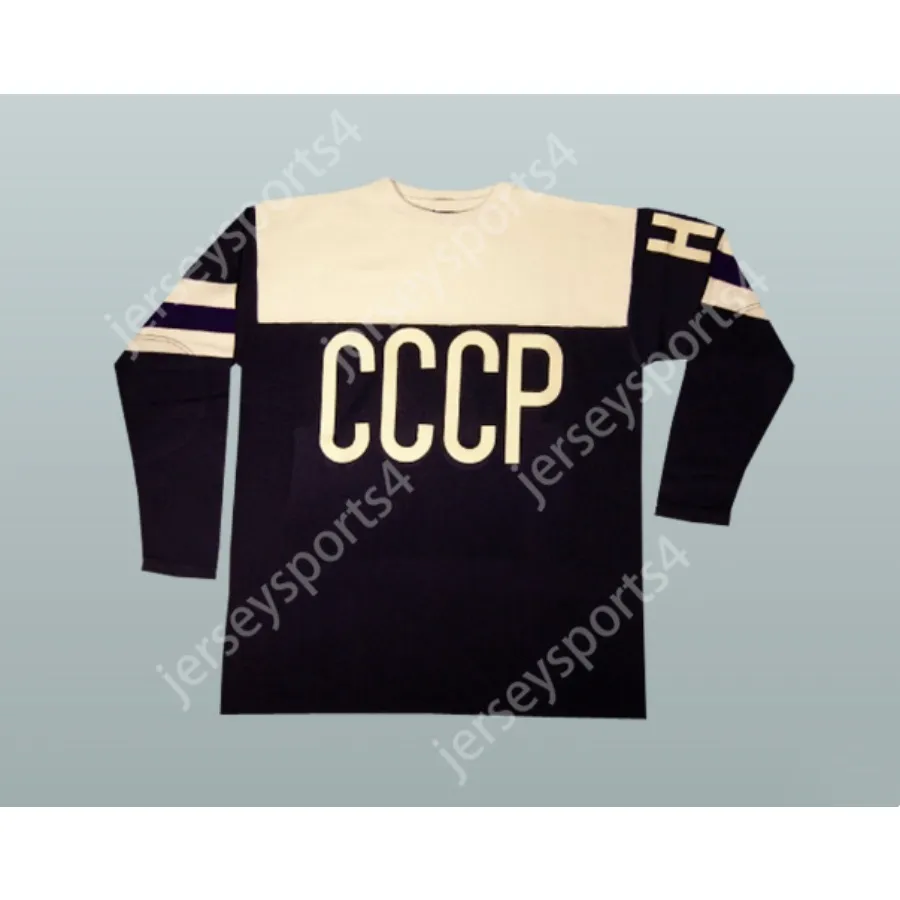 Anpassad 1954 Replica CCCP Russian Hockey Jersey New Top Stitched S-M-L-XL-XXL-3XL-4XL-5XL-6XL