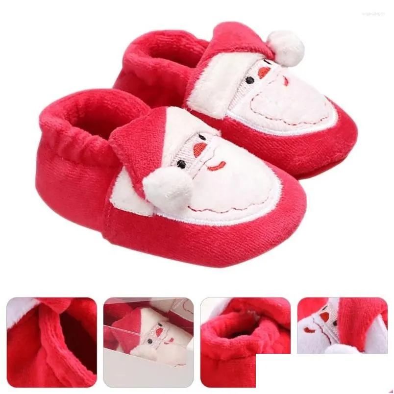 Stivali Natale Scarpe per bambini Pavimento Prewalker per bambini Solette invernali in cotone Sandali scorrevoli per bambini Consegna a domicilio Maternità Dhuqz