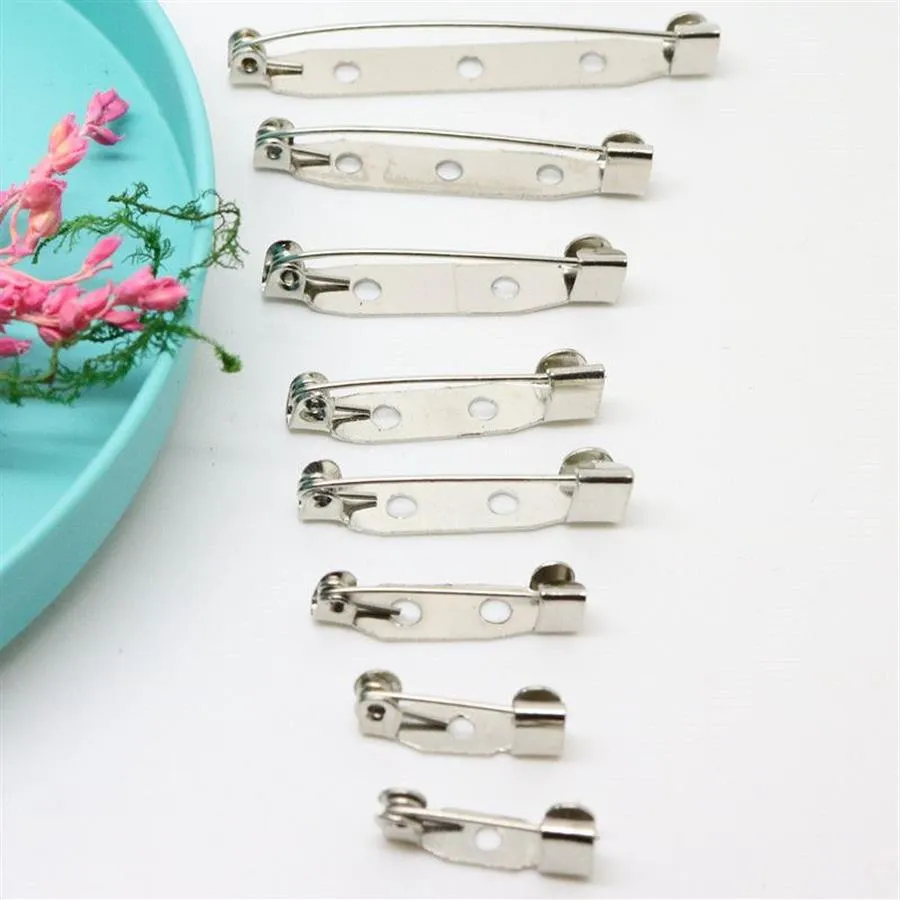 1000pcs 2cm Safety Lock Back bar Pin DIY brooch base Brooch Back Base With Safety Pin use for brooch201x