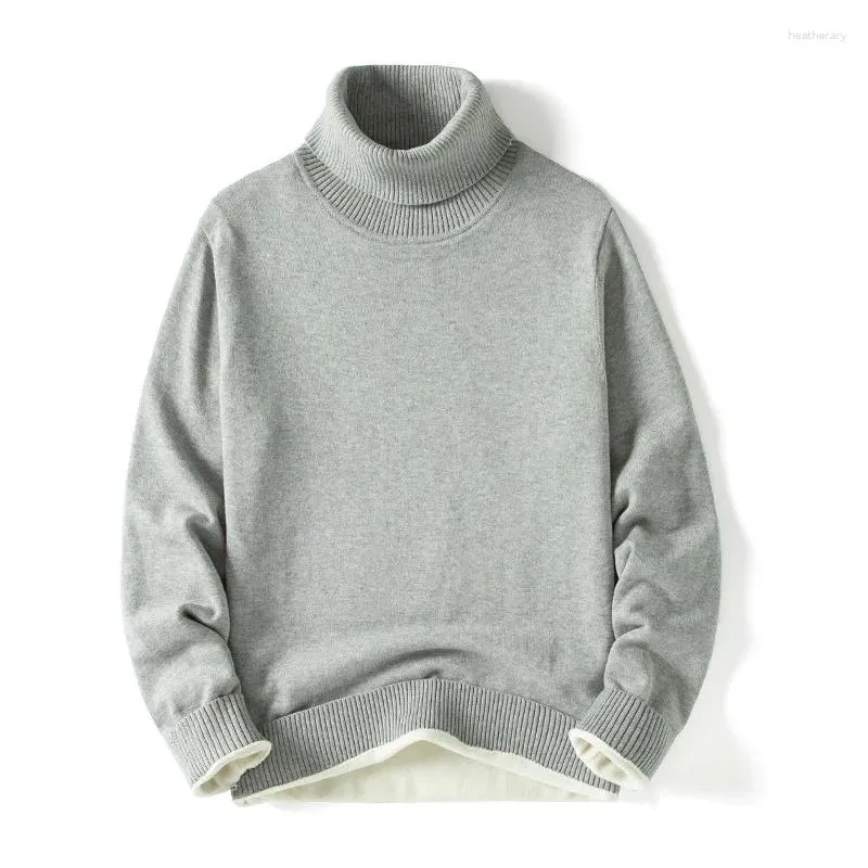 Men's Sweaters Men Sweater Winter Cashmere Fashion Turtleneck Base Shirt Solid Color Warm Clothes