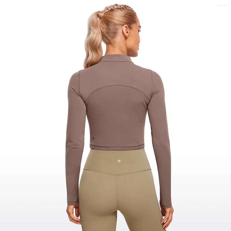 CRZ YOGA Long Sleeve Crop Tops for Women Workout Cropped