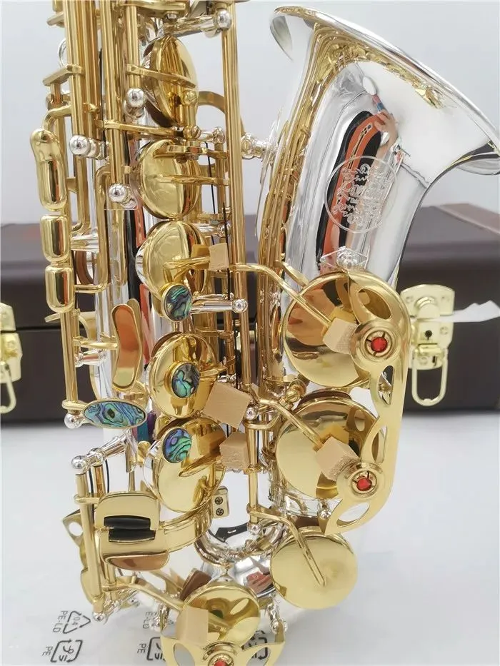 Recién llegado, saxofón Alto Eb de alta calidad, instrumento Musical de rendimiento plateado con accesorios de estuche