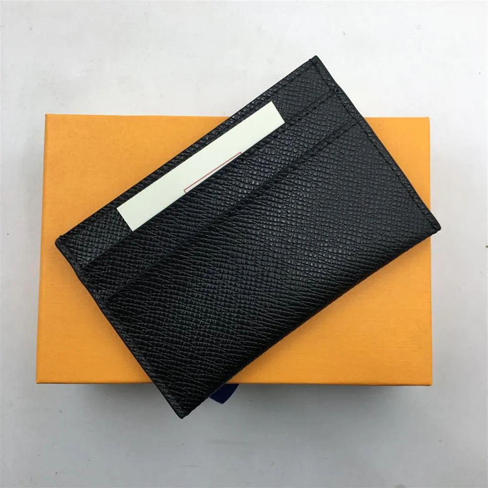 Small Card Wallet Credit Card Holder Business Men Money Coin Purse Package Bags Thin Wallets Bus Card Covers Black Real Leather ID262o