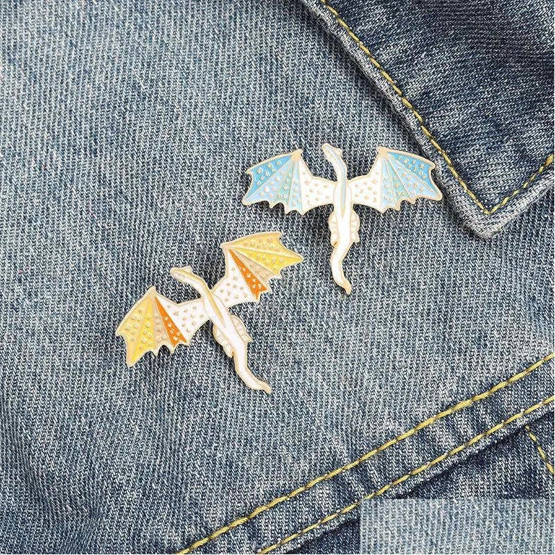 Pins Broches Leuke Pterosaur Emaille Pin Voor Vrouwen Meisje Mode-sieraden Accessoires Metalen Vintage Pins Badge Groothandel Gift Drop Deli Dh5Yo