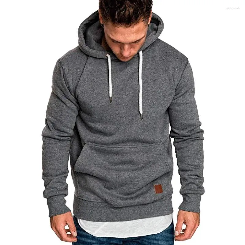 Sweat à capuche à manches longues pour homme, vêtement de marque, couleur unie, noir, rouge, grande taille, Poleron Hombre, #2023, 25, 0301