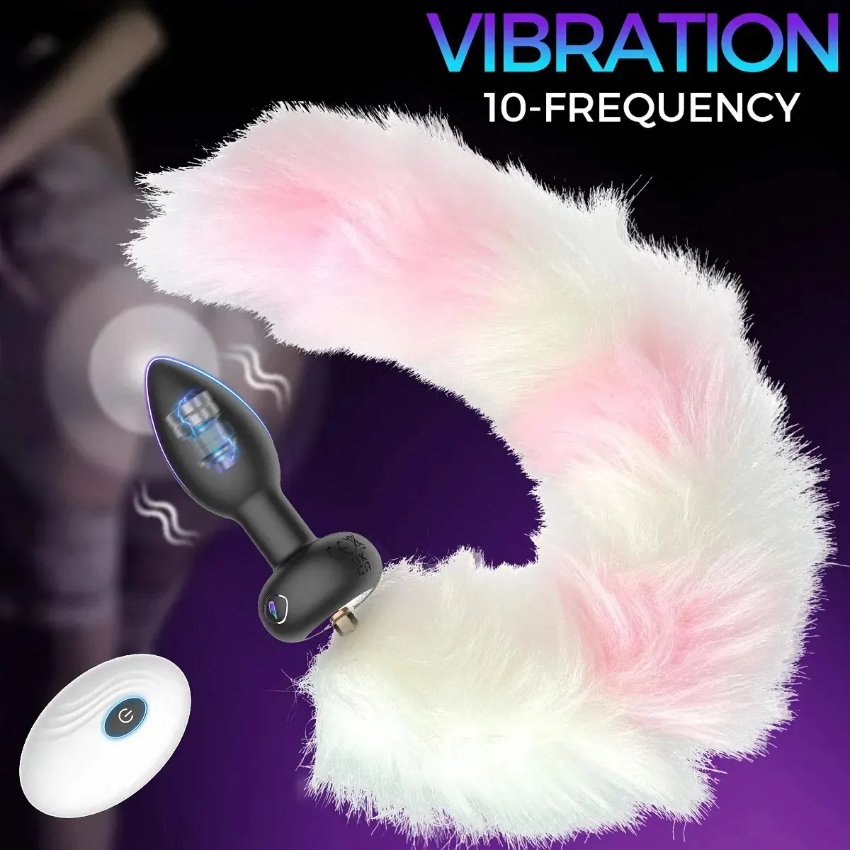 Anal Toys Fox Tail Vibrating Butt Plug Sex Remote Control Games Vibrator with 10 Modes Perfect for Cosplay Couples 231204