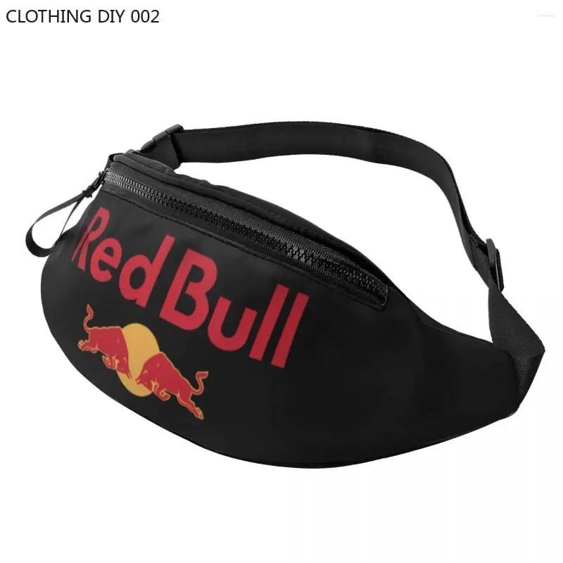 Waist Bags Customized Red Double-Bull Fanny Pack For Men Women Fashion Crossbody Bag Traveling Phone Money Pouch