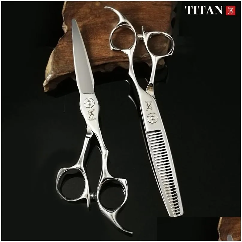 Ciseaux à cheveux Titan coiffure coupe outil de barbier Salon de coupe 230516 livraison directe produits soins outils de coiffure Dhidg