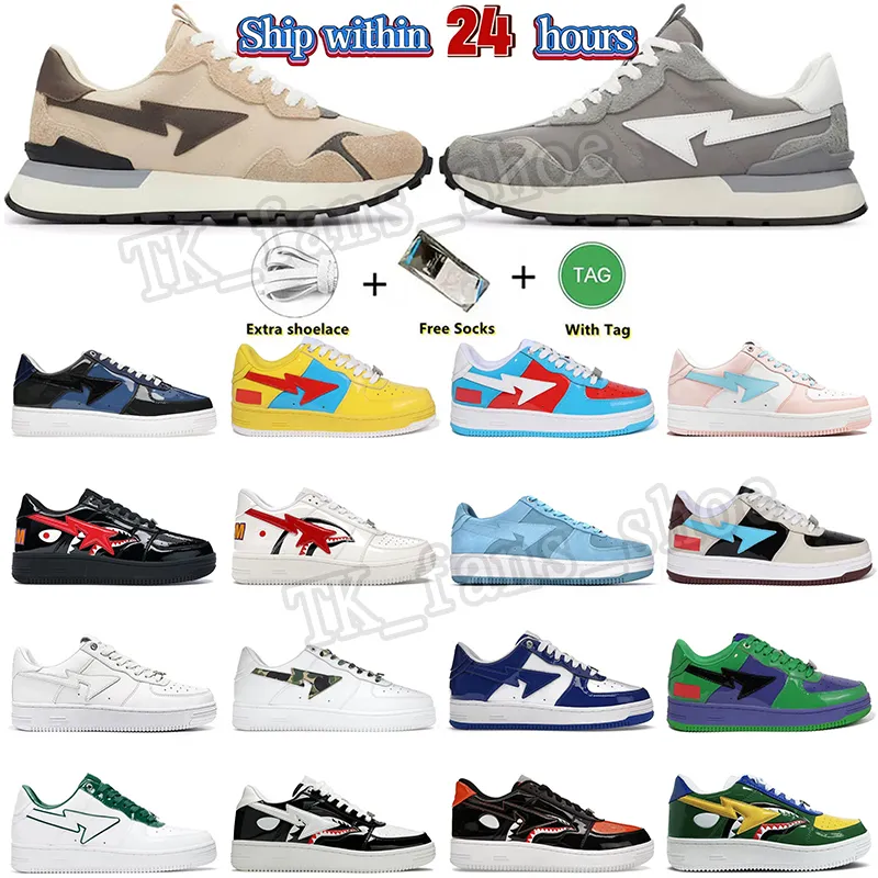 2024 OG Skateboarding Outdoor Casual Shoes Designer Bapestar A Bathing Ape Star Shoe Men White Blue White Red White Green Women Platform Trainers Star Shoe SK8 36-47