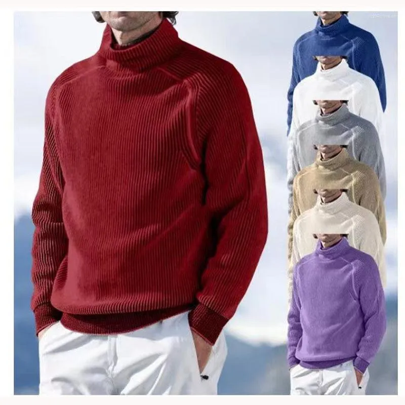 Maglioni da uomo Moda Autunno e caldo maglione invernale Donna Pullover Abiti da uomo Semplice camicia in maglia a maniche lunghe con collo alto e ispessimento allentato