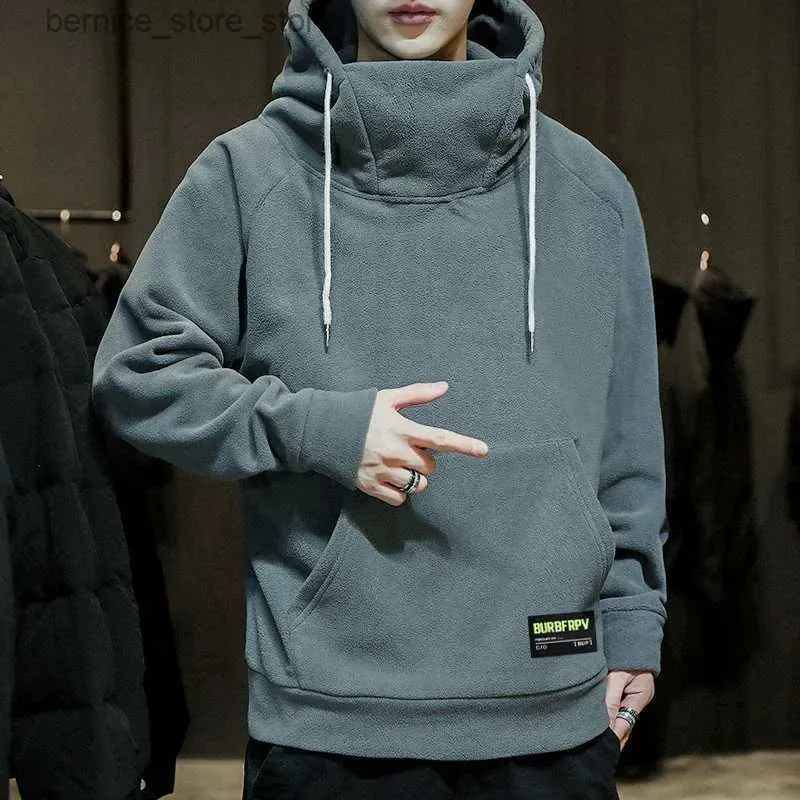 Mens Hoodies Sweatshirts 2023 Mens Thick Polar Fleece Sweatshirt Paired Couple Y2k Streetwear Autumn Winter Hood Sports Black Windproof Oversized Hoodie Q231204 From 8 27 DHgate