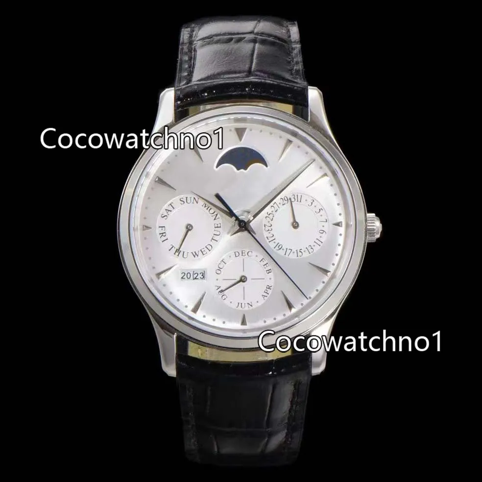 Master Watch Ultra Thin Perpetual Calendar A868 Automatic Mens Watch 130842J Steel Case White Dial Moon Phase Leather Strap Watches Super Edition From 330 8 DHgate