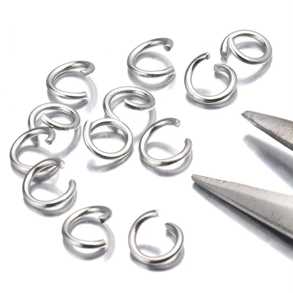 1000pcs mycket guld silver rostfritt stål öppna hoppringar 4 5 6 8mm split ringar kontakter för diy ewelry fynd gör179a