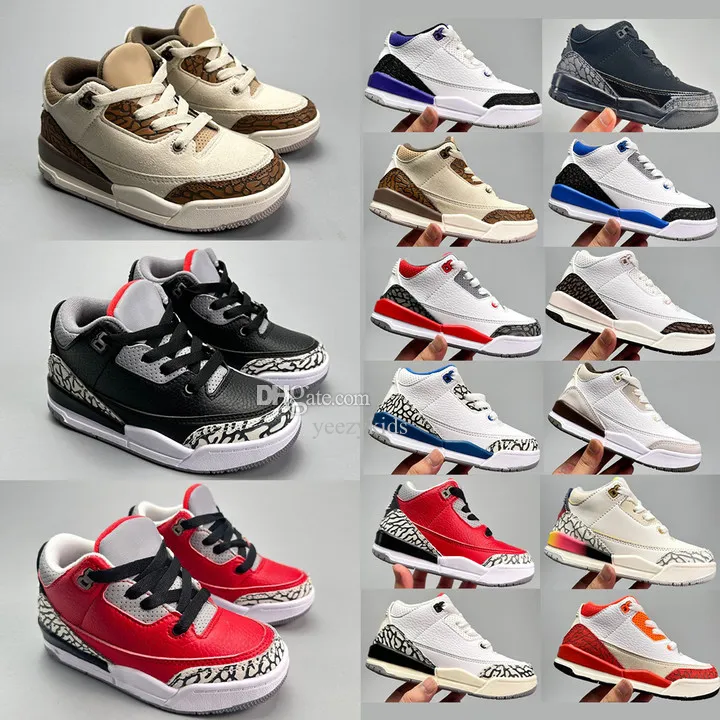 Jumpman 3s kids shoes Toddlers boys Basketball 3 sneakers girls boy Game Chicago designer kid sneaker Athletic Infants Melody size 24-35