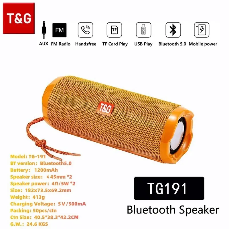 Portable Outdoor Speakers Bluetooth TWS True Wireless Speakers Waterproof Household Loud Subwoofer Stereo Surround Support FM