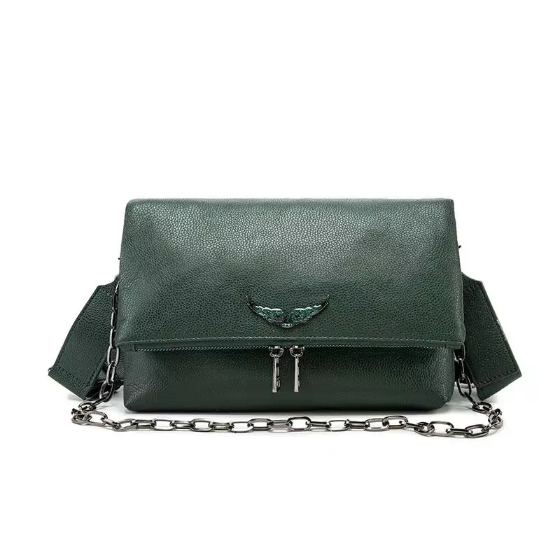 Womens Leather Pochette Rocky Bag In Black By Zadig Voltaire