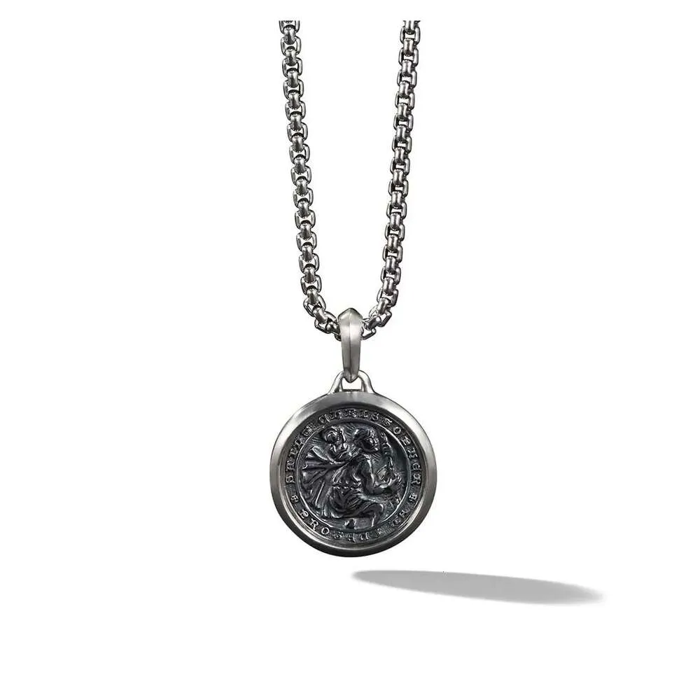 Colar Dy Luxury Designer TwistedDY Nova Prata Pura Saint Christopher Talisman mm Venda Direta