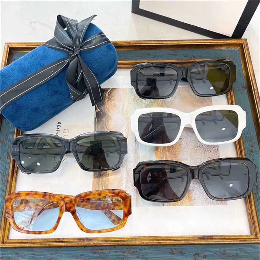 New High Quality Family Box Leopard Print Sunglasses Women INS The same type plate sunglasses can be paired number of gg0669