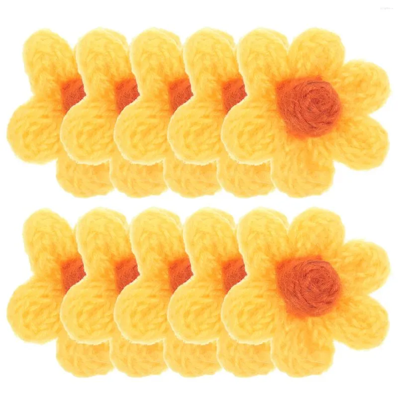 Storage Bottles 10 Pcs Decor Sew Patches Clothing DIY Yarn Flower Floral Applique Clothes Decors