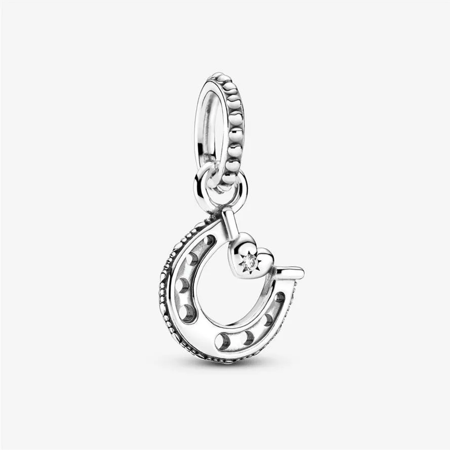 Nouveauté 100% 925 argent Sterling bonne chance fer à cheval balancent breloque ajustement Original européen bracelet à breloques bijoux de mode Sh193H