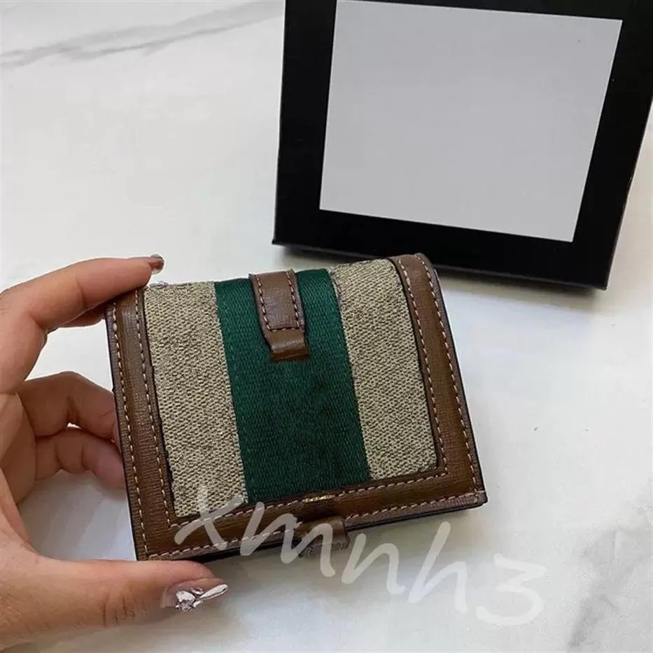 Designer Wallet Fashion Short Card Holder Card Bag canvas cowhide materiaal met doos maat 11 5 8 5 3cm304H