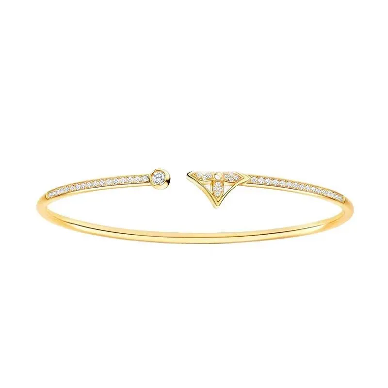 Bracelet de créateur pour femmes, marque en or 18 carats, en argent 925, pour la saint-valentin, pour offrir un cadeau surprise à votre petite amie