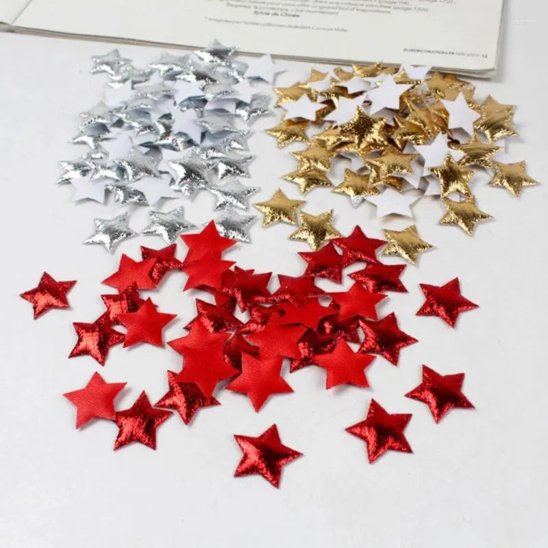 Party Decoration 100 Pcs Gold/Silver Stars For Christmas Decor Foam Fabric DIY Scrapbook Cards Ornaments Embellishments Accessory