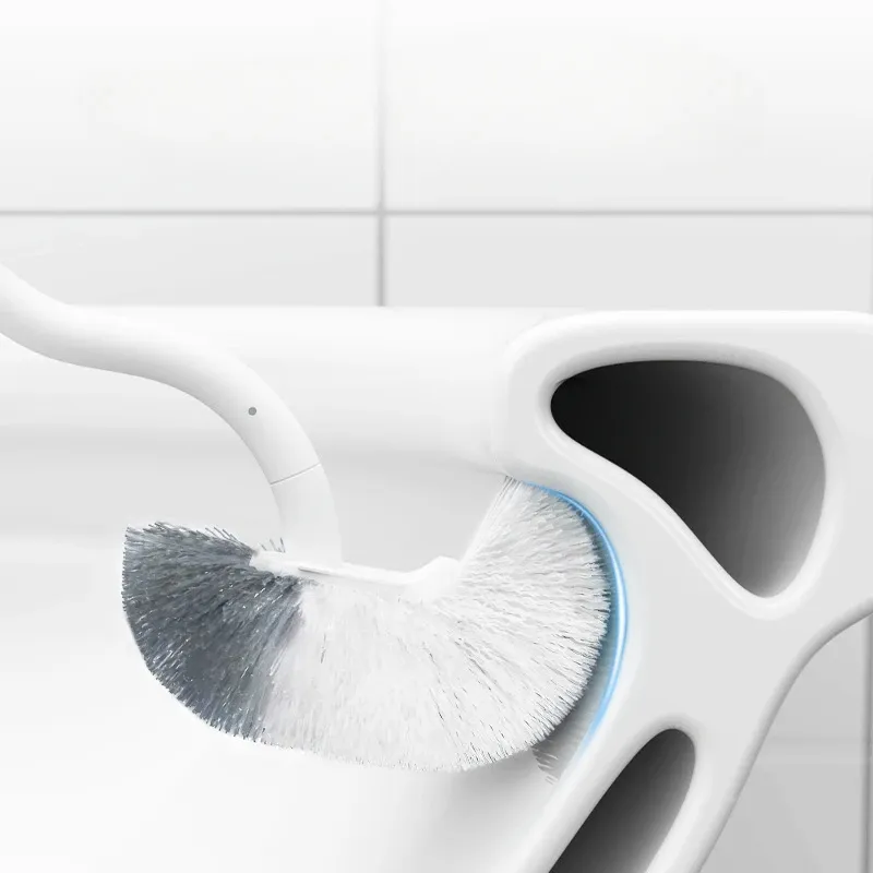 Ny S-formad toalettborste hushåll toalettborste utan dött hörn långt handtag toalett väggmonterad rengöring borste hemtillbehör
