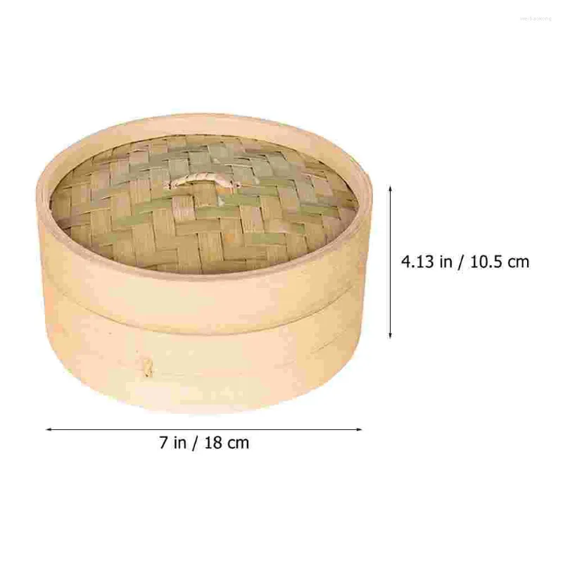 Cestello per cottura a vapore in bambù a doppia caldaia, comodo dessert per verdure a vapore, strumento di cottura, coperchio per verdure