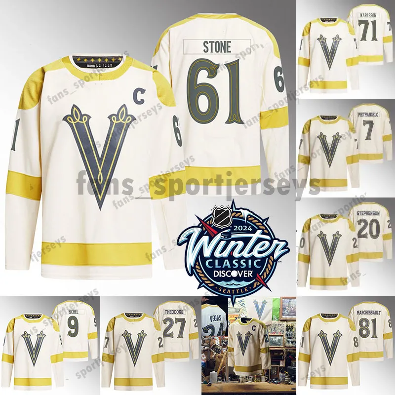 9 Jack Eichel Mark Stone Vegas Golden Knights Jerseys 2024 Winter Classic Jonathan Marchessault Paul Cotter Keegan Kolesar William Carrier Logan Thompson Custom