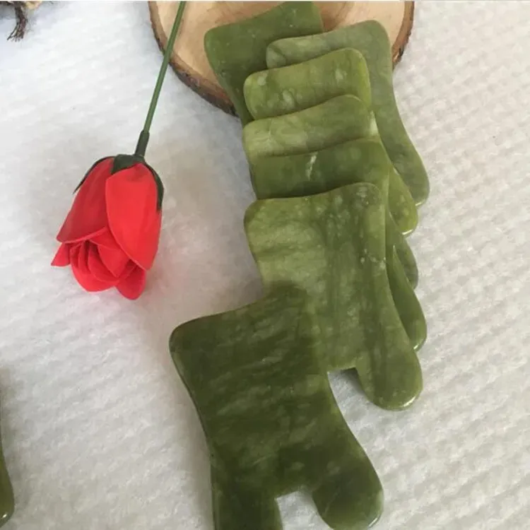 Dropshipping Natural Jade Massage Tool Guasha Board Gua Sha Facial Treatment Natural Jade Stone Scraping Care Healthy Tool LL