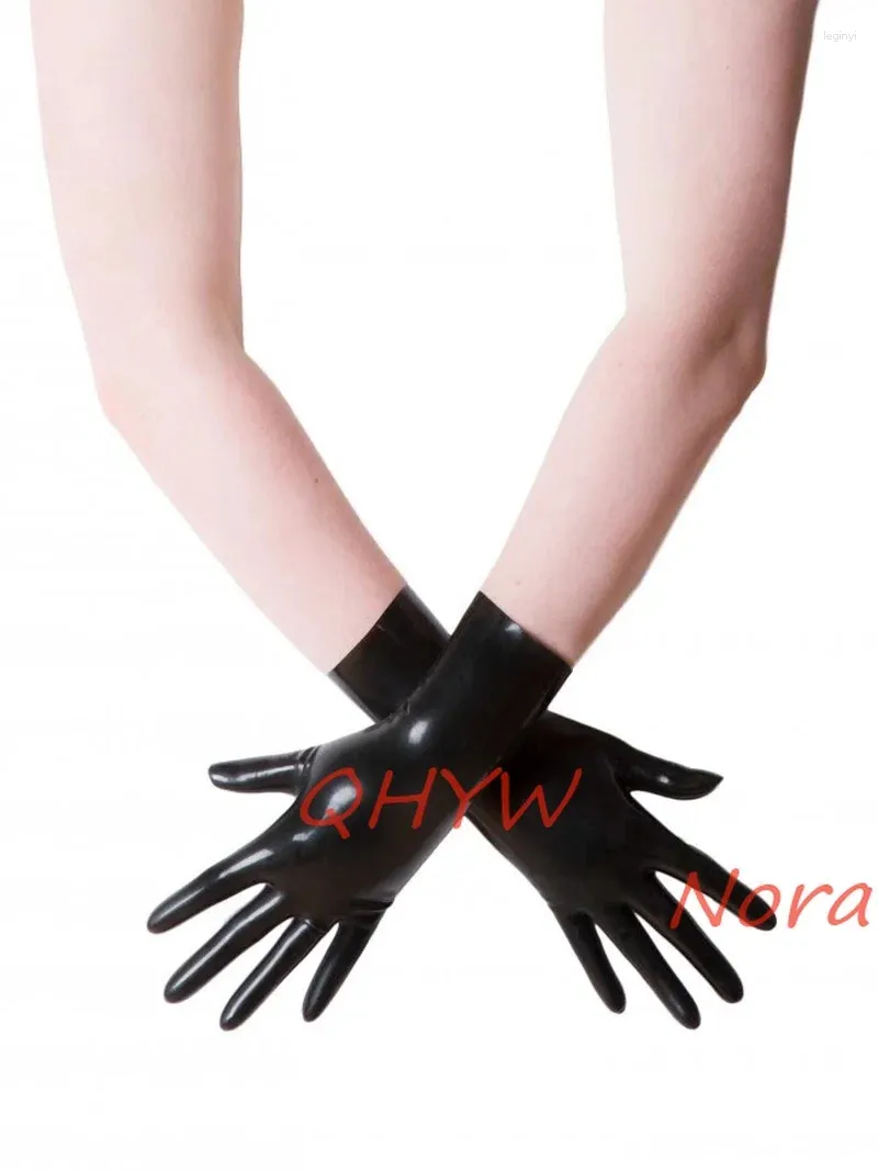 Party Supplies Sexy Unisex Short Gloves Mittens Latex Rubber Wrist Fetish Costume Female