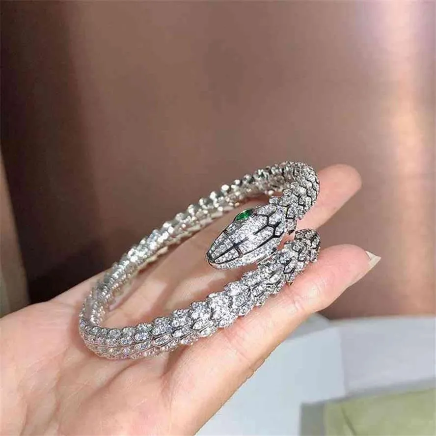 Bracciale dorato con serpente completo Bracciale da donna Personalità moda Tendenza Bracciali da donna Scintillio Regalo per feste da ballo 210918264A