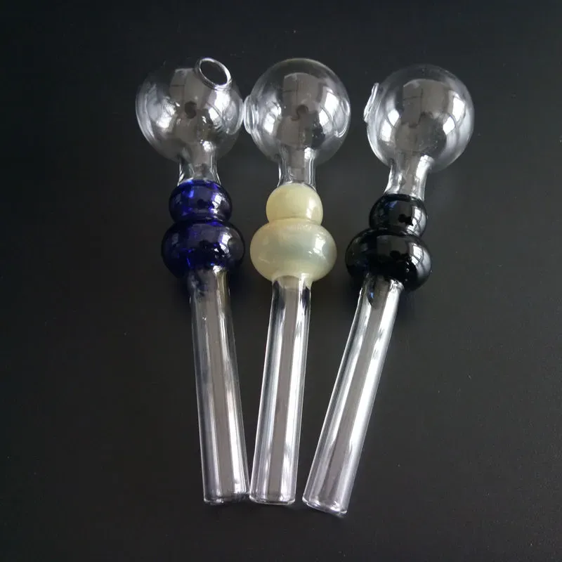 Gourd Pyrex Colored Handle Pipes Glass Bulb for Smoking Oil Burner Water Bongs Accessories