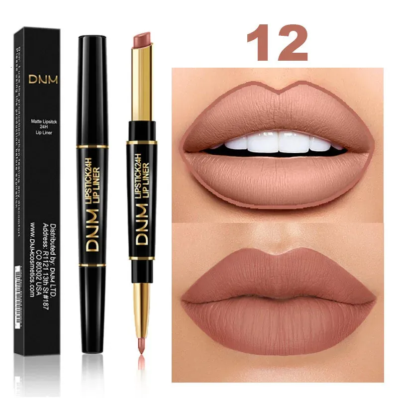 Lip Pencils Double Ended Matte Lipstick Long Lasting Wateproof Lipsticks Brand Lip Makeup Cosmetics Dark Red Lips Liner Pencil TSLM1 231204