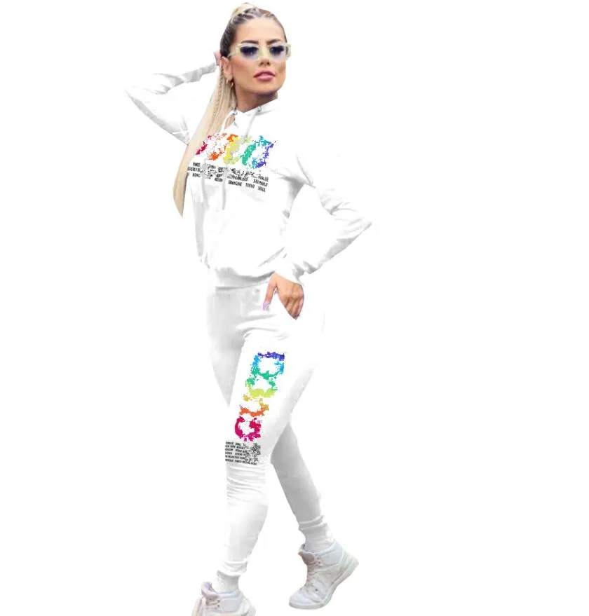 Tweedelige Dames Gedrukte Sportkleding Sweatshirt Met Capuchon En Joggerbroek Ingesteld Voor Trendy Casual Slijtage Van 27 91 DHgate