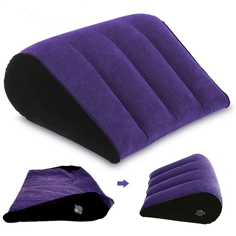 Jouets sexuels pour les couples Aide Bdsm Jouet en forme de coin Coussin de soutien de posture du corps Coussin de soutien sexy Couple Meubles Adulte Gonflable 231204