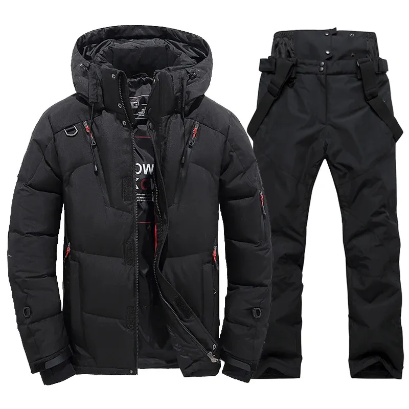 Other Sporting Goods Thermal Winter Ski Suit Men Windproof Down Jacket and Bibs Pants Set Male Snow Costume Snowboard Wear Overalls 231202