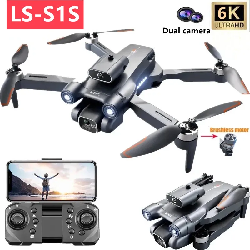 Drone LS-S1S 6K/4K professionnel HD, photographie aérienne intelligente, évitement d'obstacles, quadrirotor, moteur sans balais, Mini Drone