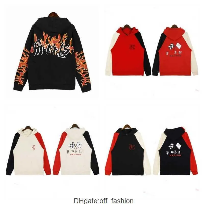 Designer Vêtements Mode Sweatshirts Palmes Angels Broken Tail Shark Lettre Flock Broderie Lâche Hommes Femmes Pull à capuche Casual Pull Veste 2I8D