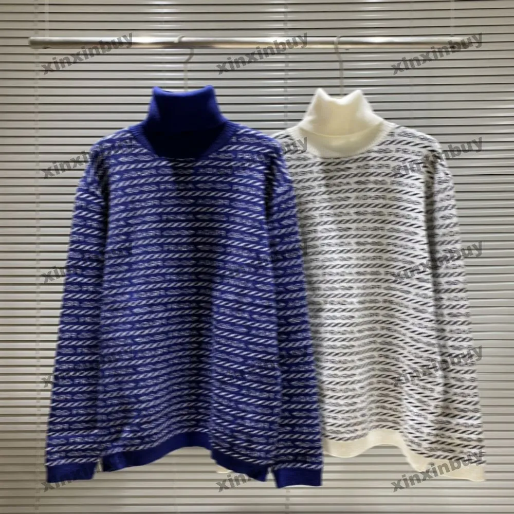 xinxinbuy Heren designer hoodie sweatshirt Milan Letter jacquard lange mouw dames blauw Zwart wit grijs XS-L