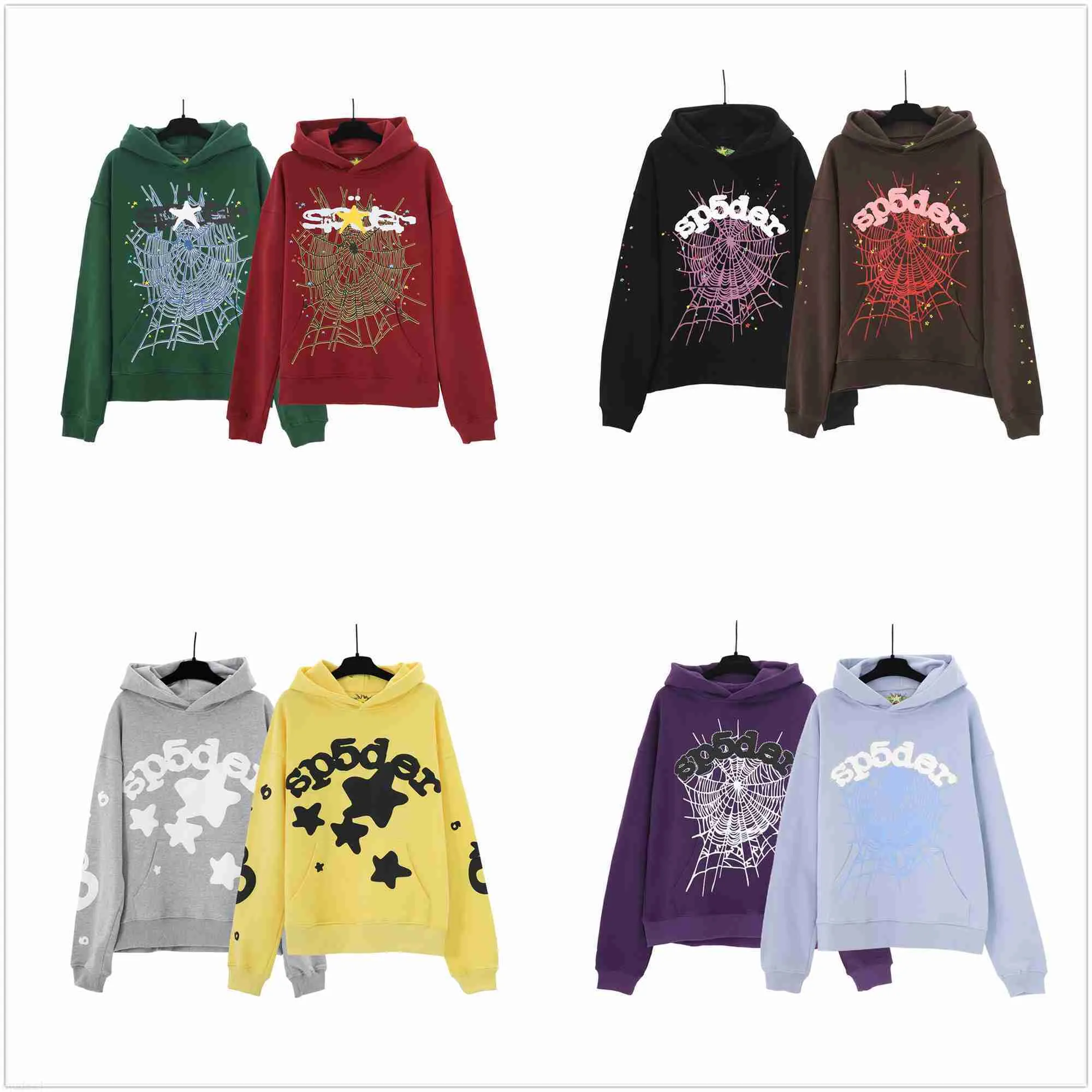 51 New Colors Spider Hoodies SP5DER Young Thug 555555 Angel Pullover Pink Red Hoodie Hoodye Pants Men Top-Quality SP5Ders Graphic Printing Web Sweatshirts 2023 X5GY