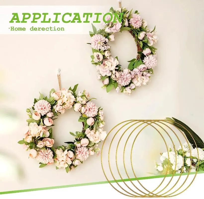 Party Decoration 10 30cm Metal Hoop Wreath Frame Wire Ring With