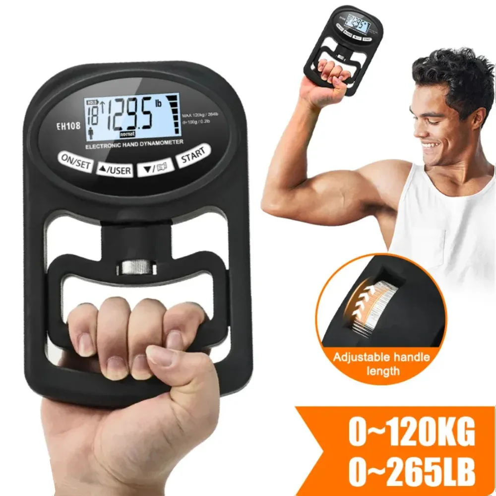 Handgrepen Greepsterkte Tester 265Lbs120Kg Digitale Rollenbank Meter USB LCD Scherm voor Power Training Sport 231104