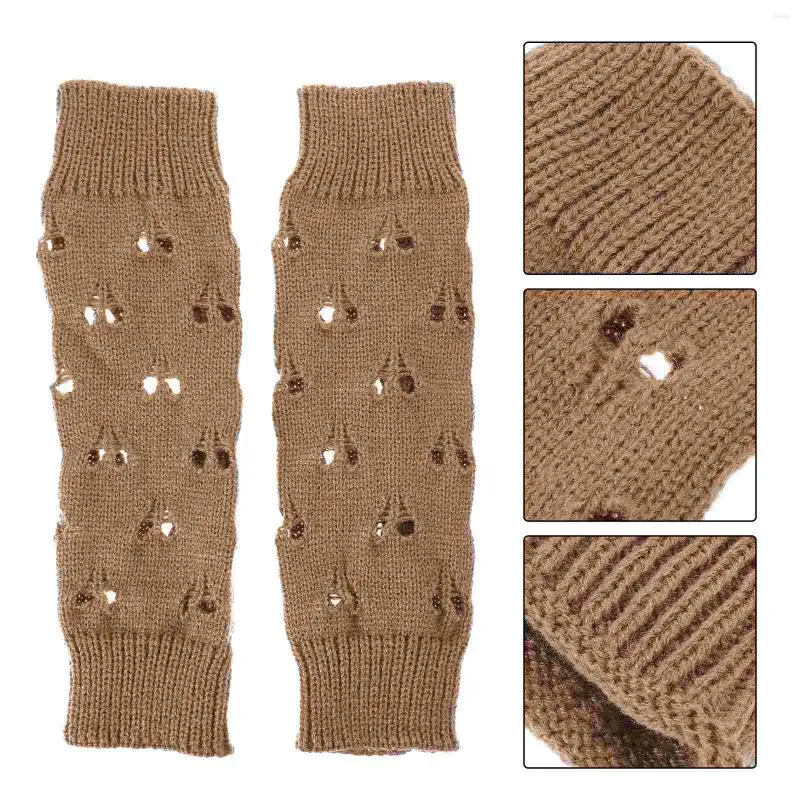 Genouillères gants pour adolescentes femmes chaudes Crochet mitaines sans doigts temps froid femmes randonnée en plein air