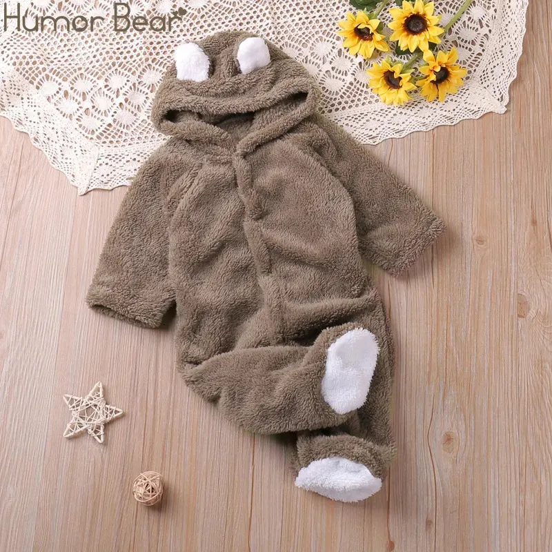 Strampler Humor Bär Herbst Cartoon Stil Winter Langarm Baby Jungen Mädchen Strampler Kleinkind Kinder Overall Overalls Baby Kleidung 231204