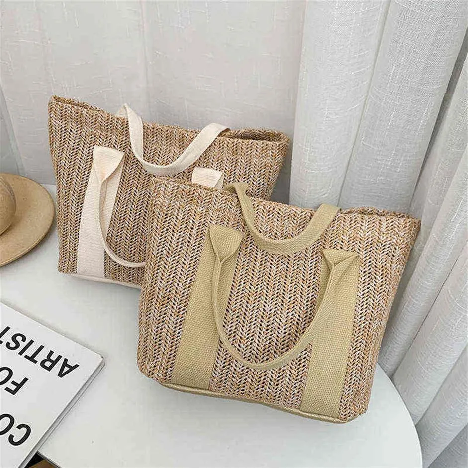 2021 Designer Straw Tote Bag Luxury Zipper Handbag For Women