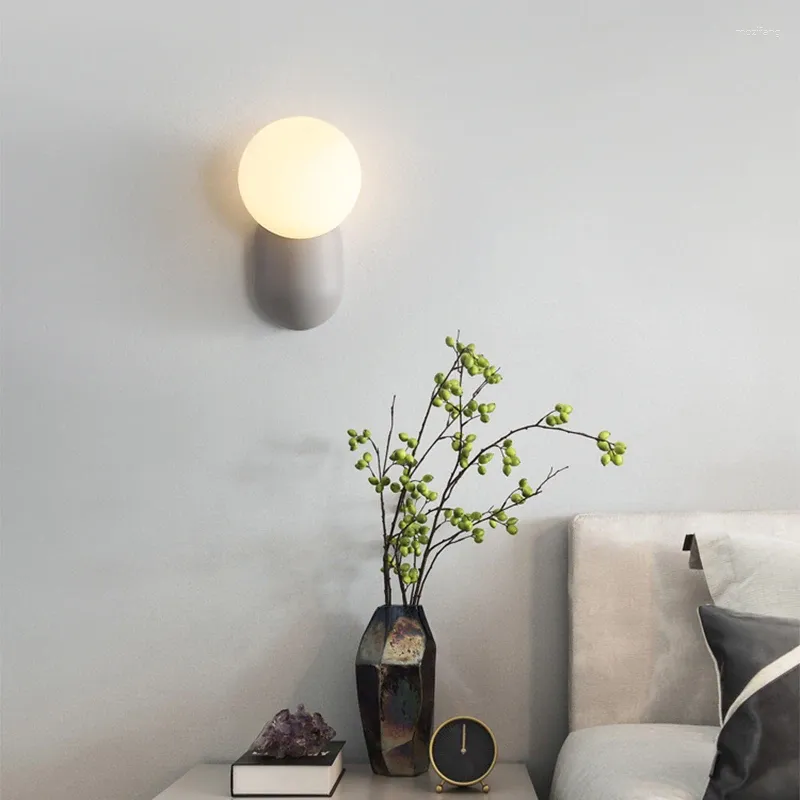 WALL LAMP NORDIC MINIMALIST LED 거실 침실 침대 옆 홈 장식 G9 전구 조명 설비 광택