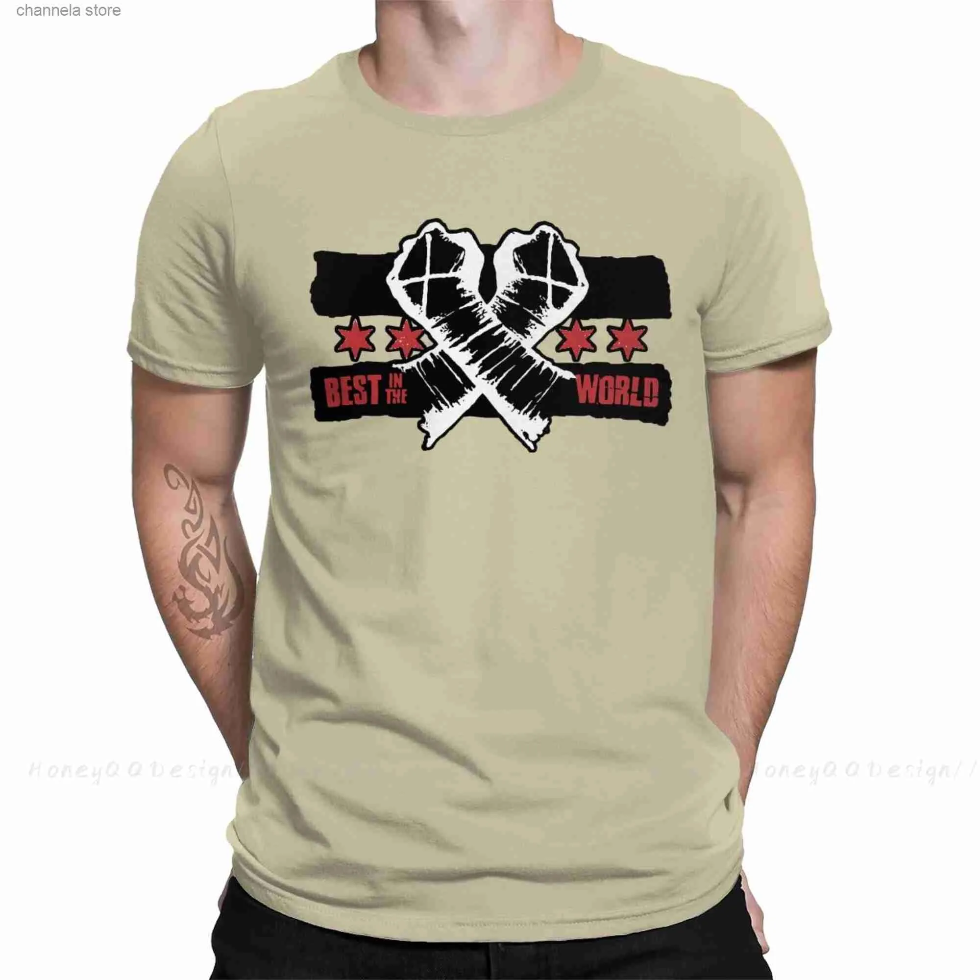 Herren T-Shirts CM PUNK T-Shirt Cm Punk Best In The World Classic Rundhalsausschnitt Baumwolle Herrenhemden Rundkragen Kleidung Original Shirt T231204