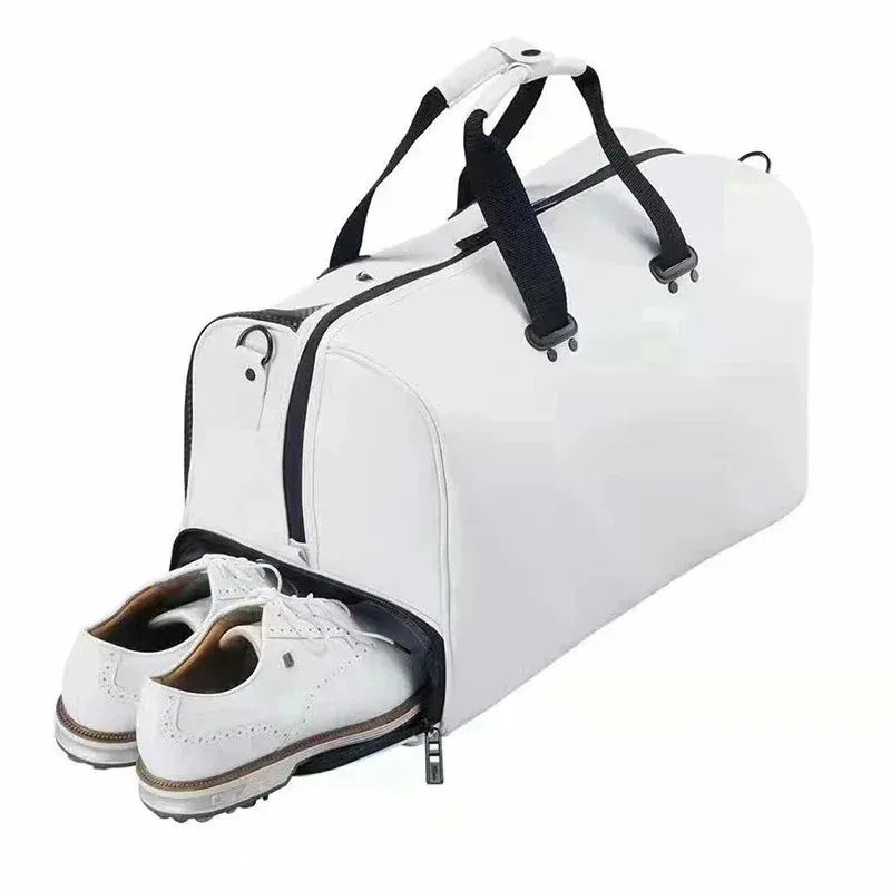 Golf Bags VWX Golf Clothing Bag Wommen Men Boston Outdoor bag Portable Messenger PU Material Single Shoulder Independent Shoe Layer 231204